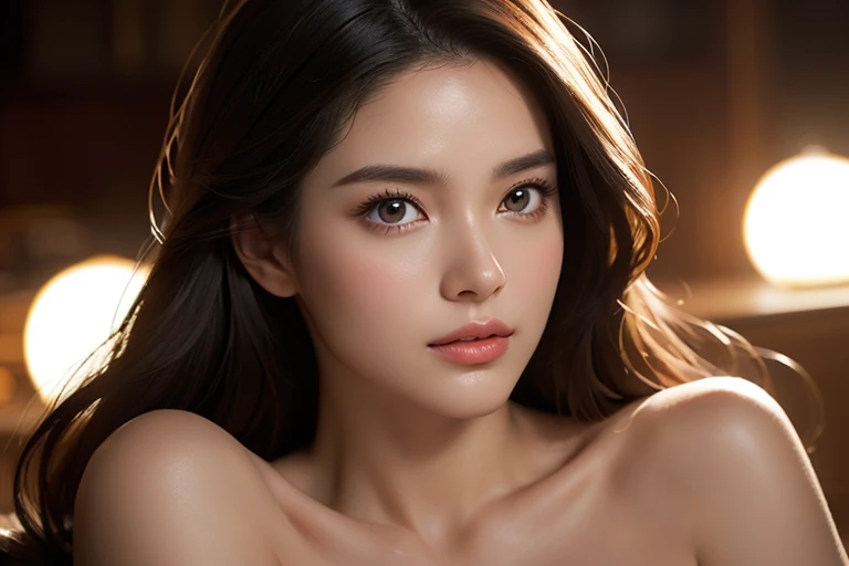 Fashion model 20 years old [[[[closeup cleavage]]]], [[[[boobgasm]]]], [[[[coll]]]], [[[[bshoulders]]]], perfect  eyes, Perfect iris，Perfect lips，perfect teeth，Perfect skin，Long face，slender nose，tall nose bridge，Soft front light，hdr，Movie girl，Simple hairstyle，light make-up，Casual，（pastel colour：1.2）