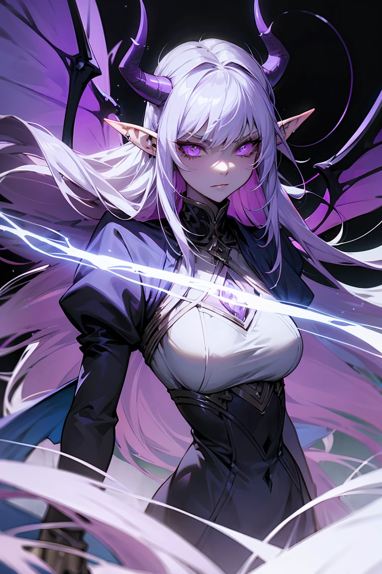 (Dark Elf Witch), the face of Zendaya:Dua Lipa, pointy ears, grey skin, white hair, (High Top Fade Haircut), (a braid on one side of the head), masterpiece, dark forest in the background, Nebula, in the night time, Full moonlight, 8k, detailed digital art, Piercings.