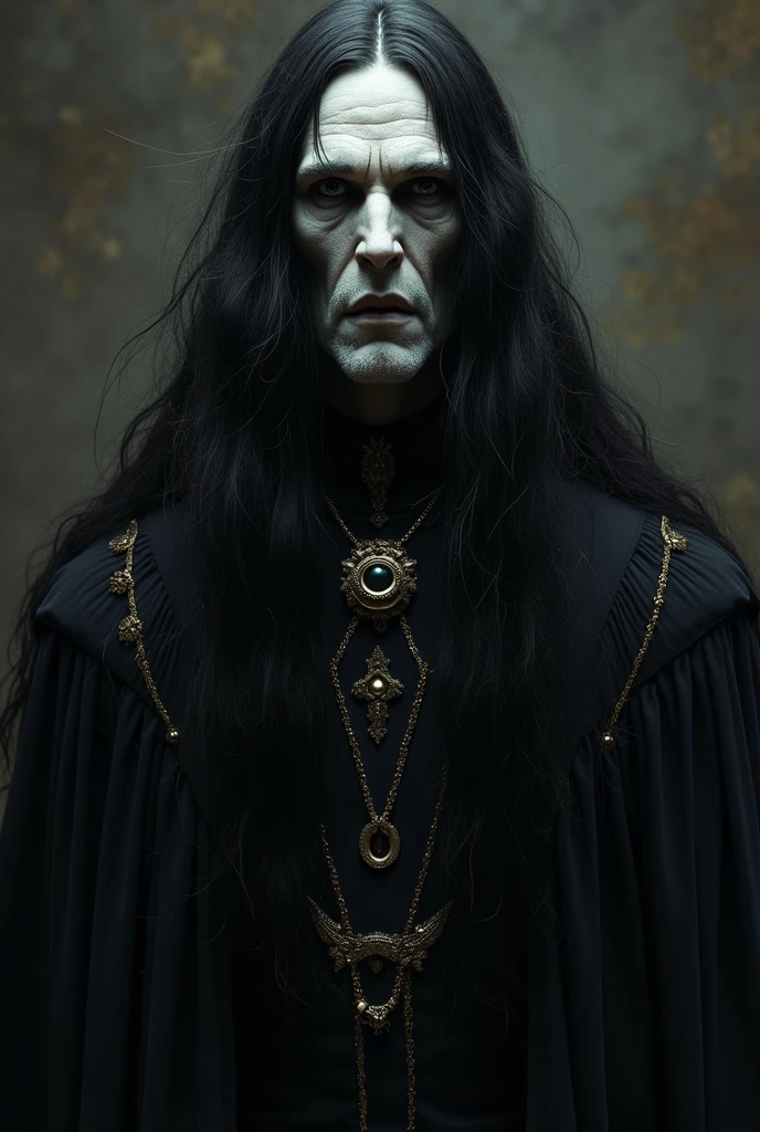 The Prince of Darkness is a mysterious and powerful image of the essence of evil, personifying the dark and secretive aspects of the universe. His appearance evokes horror and awe, reflecting his inner darkness and terrible power.
The appearance of the Prince of Darkness has an exquisite gloom and demonic charm. His pale face, almost colorless, like made of marble, decorate deep eyes with dark brown - eyes, which seem to contain bottomless emptiness and evil wisdom. Sharp facial features are glimpsed, emphasizing his severity and authority, and thick, black hair, as if wrapping around him, create the impression of impenetrable darkness.
He is wearing a dark cloak, made from the densest satin, which seems to absorb light and vibrant colors. Gold patterns glitter on his chest, curved in ominous patterns, symbolizing his power and status in the underworlds. On the Prince’s fingers shine rings with the motionless eyes of dragons and snakes - a sign of his connection with the forces of darkness and chaos.
Every step of the Prince of Darkness is shrouded in a gloomy, chilling breath, his presence fills the air with ominous energy, which makes the souls of mortals tremble. His voice is deep and powerful, sounds like thunder, piercing the hearts with fear and horror.
The Prince of Darkness is the embodiment of evil and darkness itself, who lives in the depths of the universe, where the light does not penetrate and only courage and goodness can resist its power.