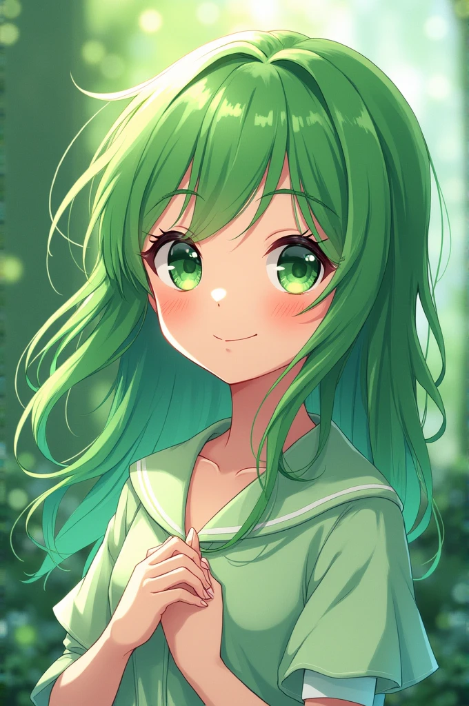 Anime Green hair girl
