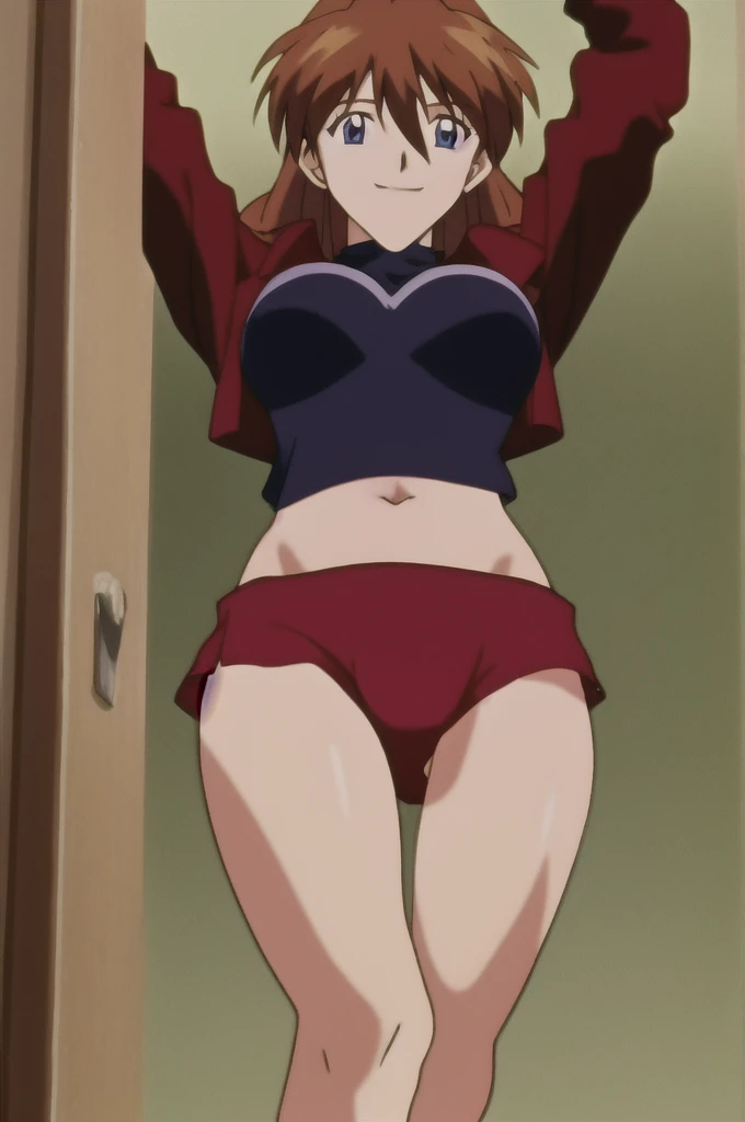 gretchen,black eyes,large glasses,low twintails,buck teeth, red hair, flat torso, spread legs, pink panties,  socks, shy, nude body,
Full body,smile,sitting,
library,desk,ass,
(insanely detailed, beautiful detailed face, masterpiece, best quality),solo,