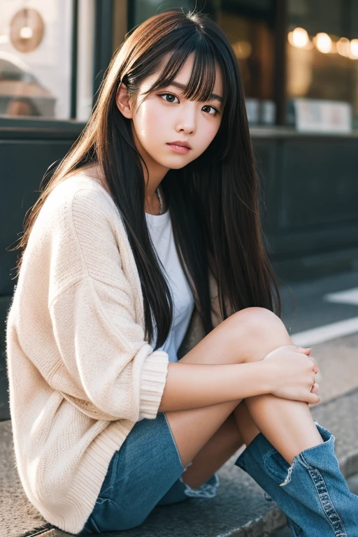 Paddock Girl、circuit、(Highest quality)、((Very detailed))、4K、(8K)、masterpiece、Very detailedな、Highest quality、Super Resolution、1 person、Kind Face、Soft Light、RAW quality、Soft Skin、163cm、30 years old、knees