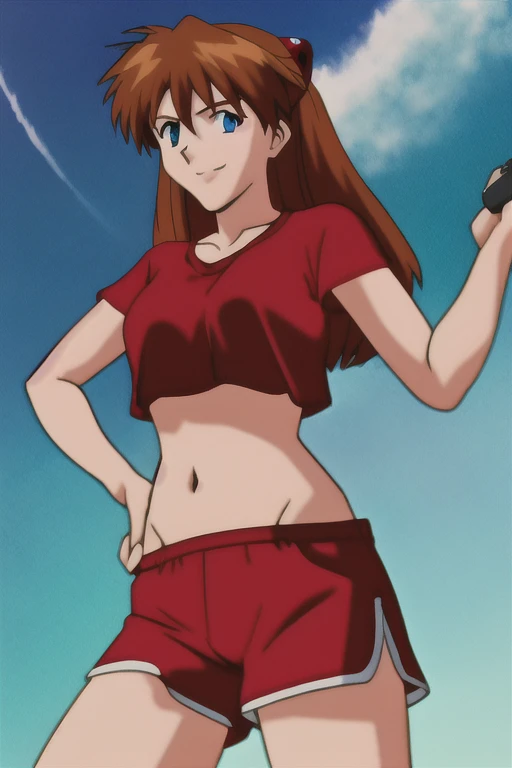 (highest quality,4K,8K,High resolution,table top:1.2), super detailed, (realistic,photorealistic,photo-realistic:1.37), ((from side)),((face close-up)),meadow girl, grin and laugh,((hand on hip))’((sports bra and bloomer)), Wristband,beautiful and fine eyes, beautiful detailed lips, highly detailed eyes and face, long eyelashes, realistic anime 3D style, Smooth anime CG art, Digital rendering by Makoto Shinkai, Moe anime art style, photorealistic rendering of an anime girl, Shinkai Makoto style, Cute anime girl visuals, realistic young anime girl, girl fan art, Created by Anime Artist&#39;studio of.