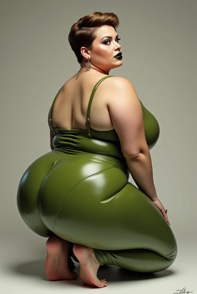 (best quality,8k,highres,masterpiece:1.2),ultra-detailed,realistic,physically-based rendering,colorful, long-shot, front, stehend, curly light red hair,long hair ,busty oger woman, like fiona schrek, green skin, camouflage army shorts, tall, strong rubber boots, big beautiful woman, hourglas body shape, massive wide hips, big butt like a horse, starke oberschenkel, best quality, 1 girl, ((Betrachter betrachten)), blaue Augen, 195 cm, Zerzaustes Haar, big , rundlich, curvy, plus-size, dunkle Haut, Wildfang, overweight, Erwachsene, 33 Jahre alt, 1 girl, Allein, Sohle, einzig, alleinig, Grinsen, wide hips, massive tigh,