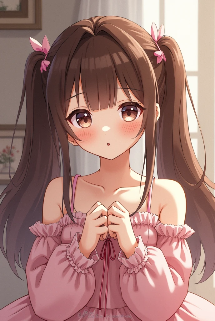 girl, cute, brown hair, twin tails,  high schoolh, small breasts, , pussy, tits, sperm