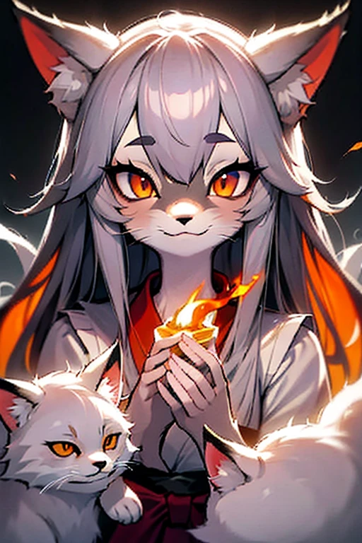 anime girl with white hair and red eyes holding a wolf plush, in anime style, in an anime style, hikari, mihoyo art style, cute anime style, my dress up darling anime, chibi, kawaii shirt and diapers, cute anime girl, mikudayo, anime styled 3d, anime styled, kawaii realistic portrait, ecchi anime style, pixiv style