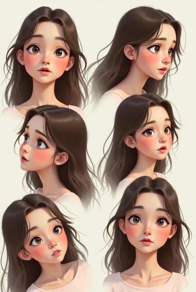 little girl, multiple poses and expressions, Ghibli style