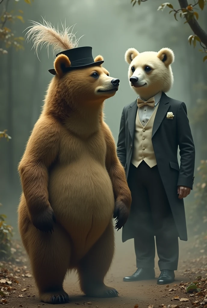 (Bear in a luxury suit、Upright bear、Humanoid Bear、10, etc、Full body photo、Bear in a pose、Cool anthropomorphic bear)、masterpiece, top-quality, in 8K , intricate detailes, ultra-detailliert , light Particle、32K Digital Paint, Hyper-Realism, Abstract background:1.3, colourfull:1. 3, Zentangle:1.2、