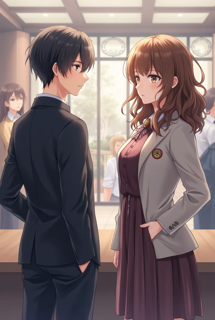one girl on the left side put her hands on the center girl and also the guy on the right side put his hands on the center girl