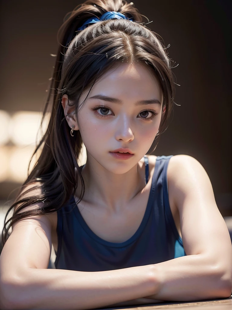 a woman, (realistic), (hyperrealism), (photorealistic), depth of field, eye makeup:0.5, (upper body:1.2), (narrow waist:0.7), looking at the viewer, casual outfit, at the city streets, topless