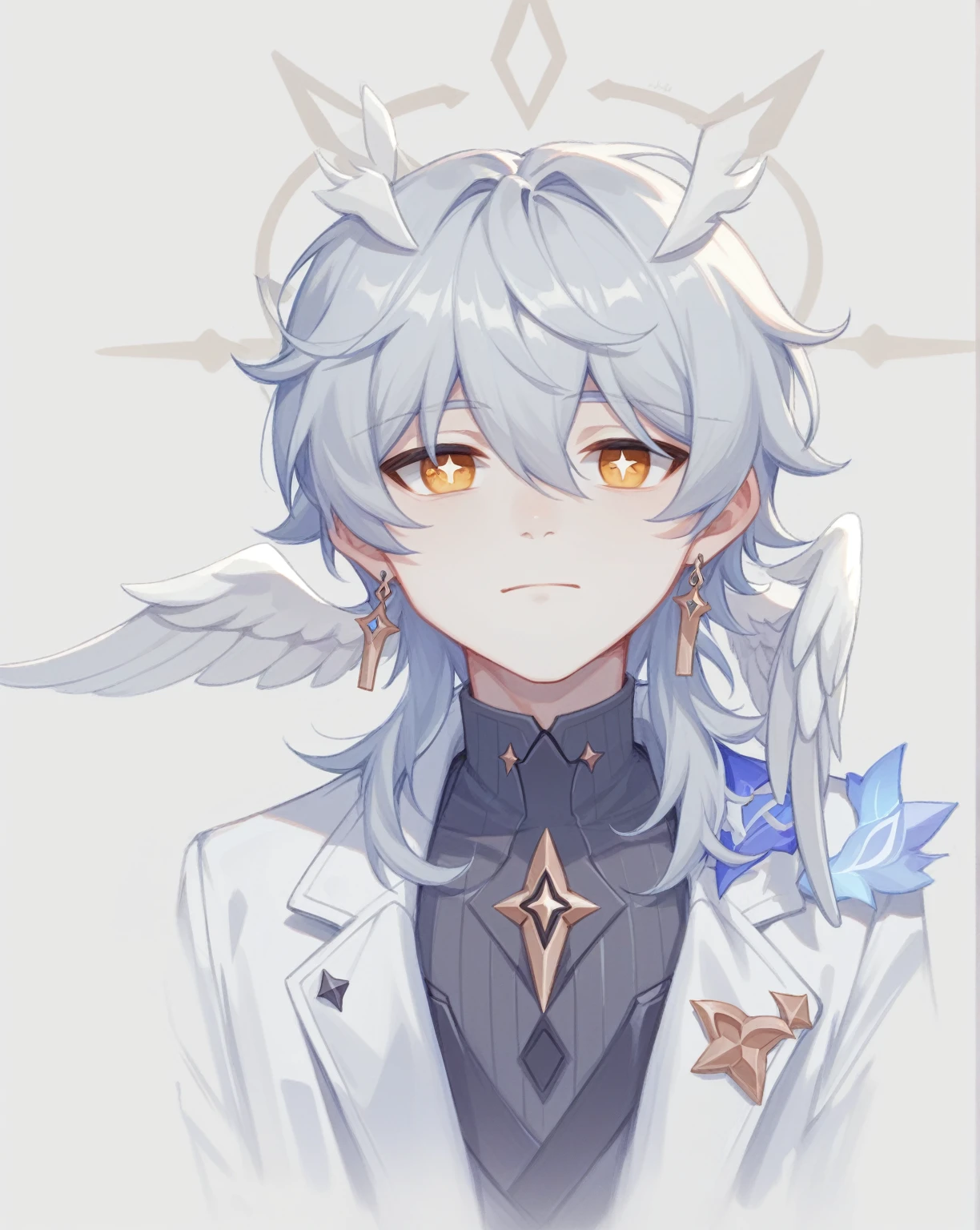 Hairy tail with white hair