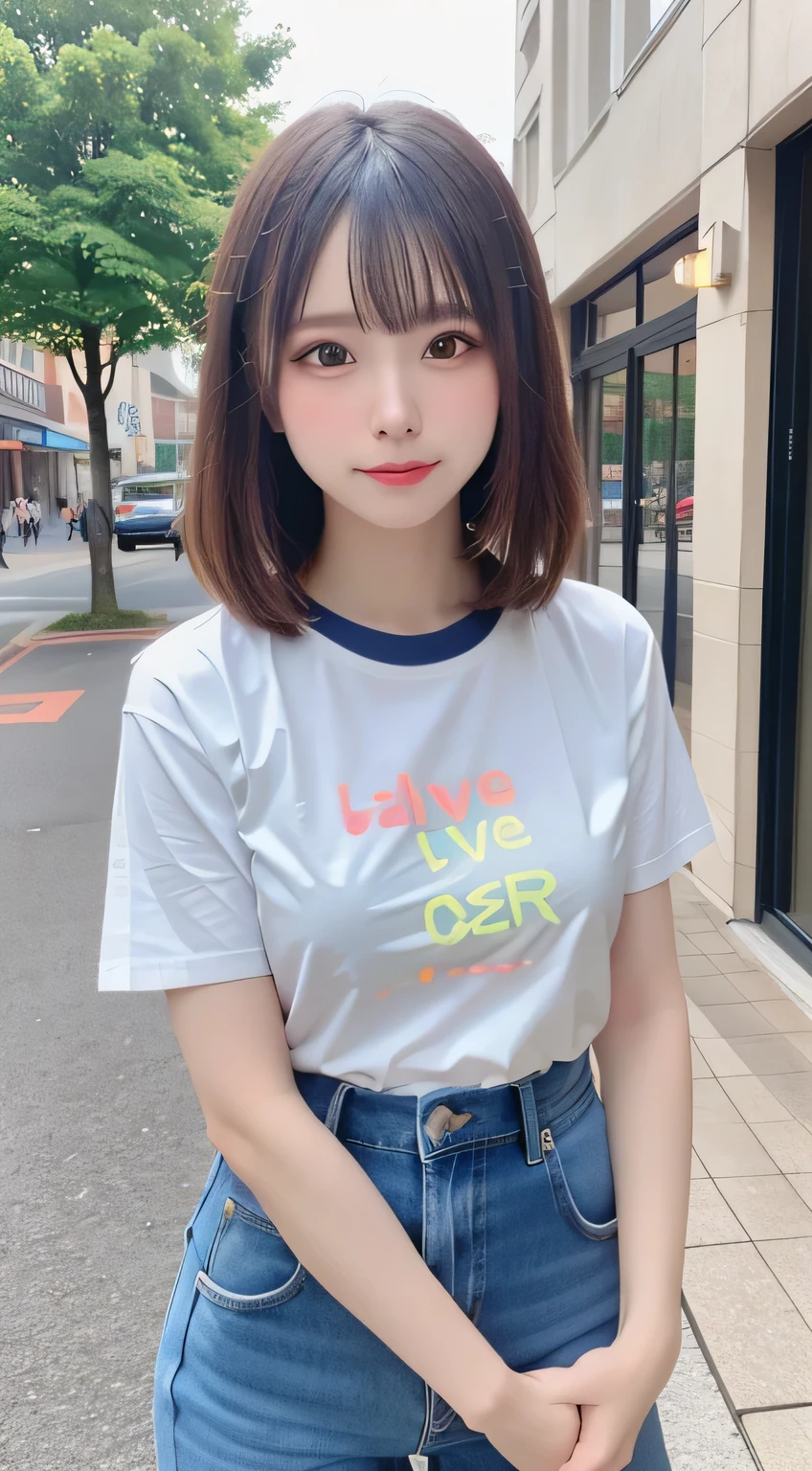 Sunburn marks on tanned skin、blush、Multicolored hair color、Bangs on the face、Bangs between the eyes、Super long hair、Beautiful bright transparent light blue big eyes that are charming and shining、A cute 16-year-old girl with a cute look, A strong wind blows my hair in front of my face、Beautiful big sparkling eyes, Cute eyes hidden by long bangs、Yawn、No visible nasolabial folds、A short, light-colored miniskirt、A cute and colorful summer shirt、Korean Beauty、Dark blush on the cheeks