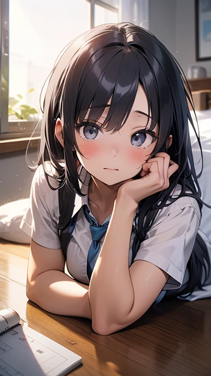 Photorealistic、Highest quality、Highest Resolution、Highest quality、8K、1人のBeautiful woman、Beautiful woman、Beautiful woman、Big Breasts、Inside the house、pajamas、Looks sleepyに目をこする、Looks sleepy、Yawn、