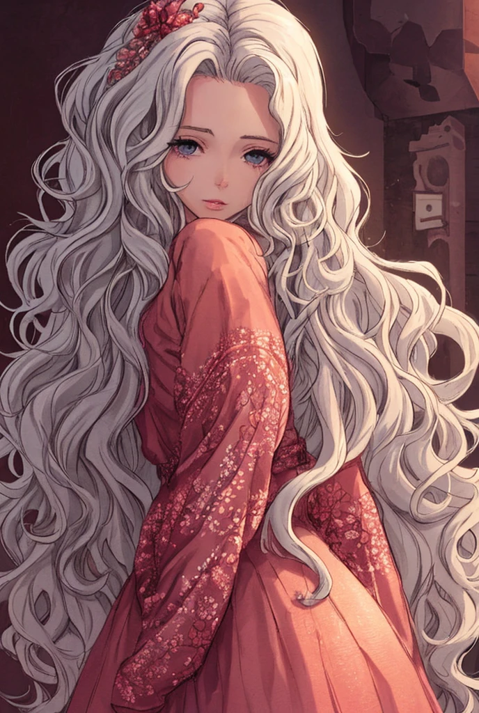 Beautiful girl with wavy long hair