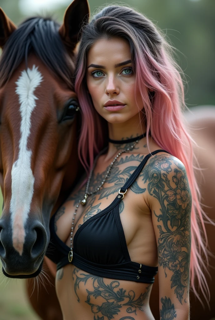 Jeune femme de 25 ans, visage fin, cheveux long, tresses viking, red hairs, yeux bleus, tâches de rousseur sur tout le corps, HD, 8K, masterpiece, sourire romantique, nue, viking tattoo, celtic tattoo, sous la pluie, sexy, guerrière viking, celtic tattoo, viking chest tattoo, dans une grotte, sous une cascade, sous la pluie, topless, vagina