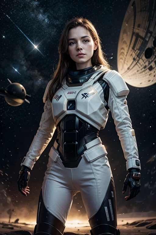 annakendrick-308,(epic), , photo of a woman, , unbuttoned white space suit, inside spaceship, attractive, looking at viewer, hyperdetailed, closeup