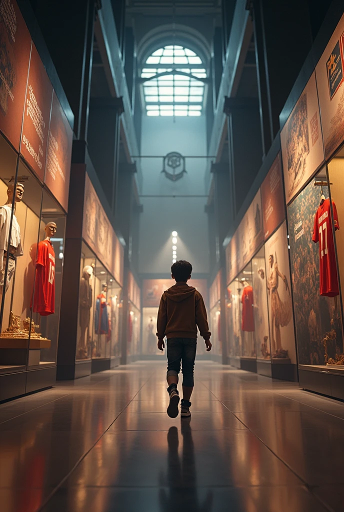 Child visiting a football museum
