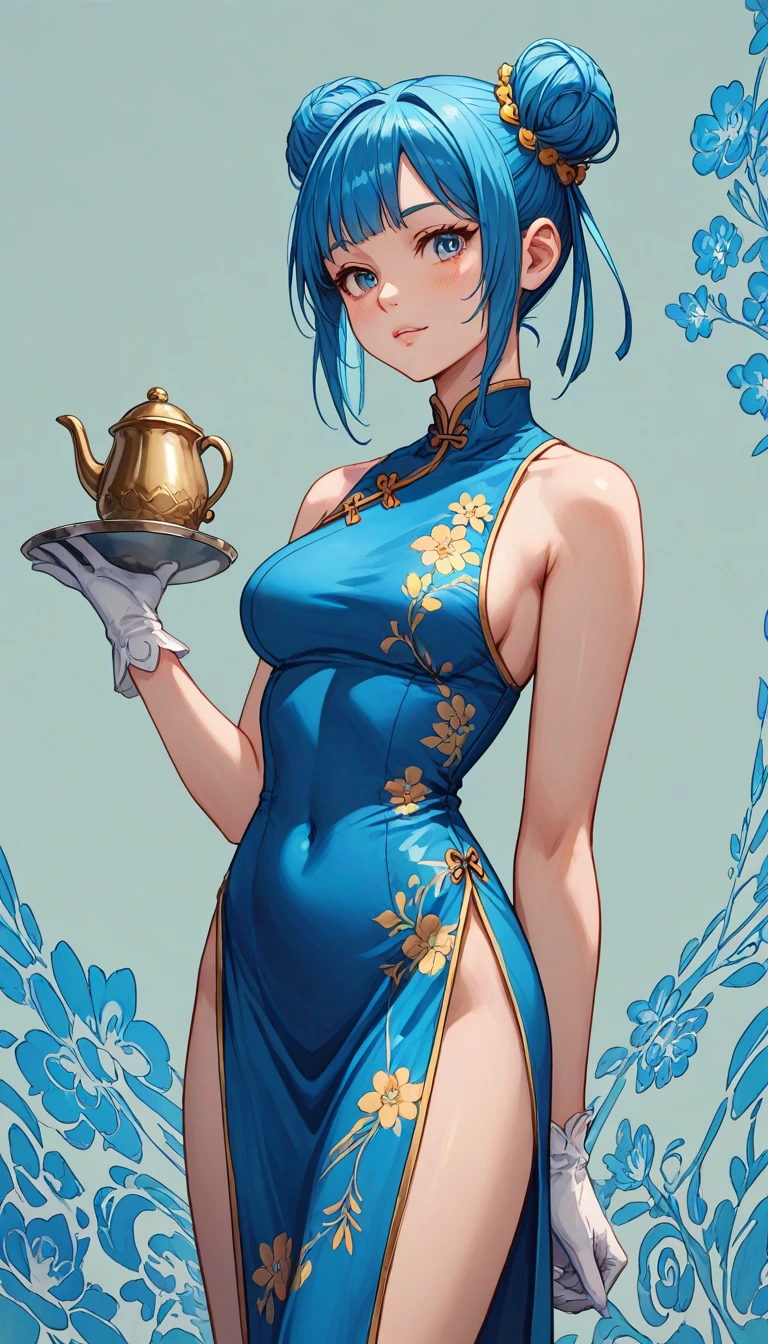 a woman in a corset holding a mirror and a mirror, loli, extremely detailed artgerm, highly detailed exquisite fanart, small curvy loli, ehime, alphonse mucha and rossdraws, high quality fanart, detailed fanart, inspired by Pu Hua, official fanart, loli in dress, chell, anime art nouveau, portrait of chun - li