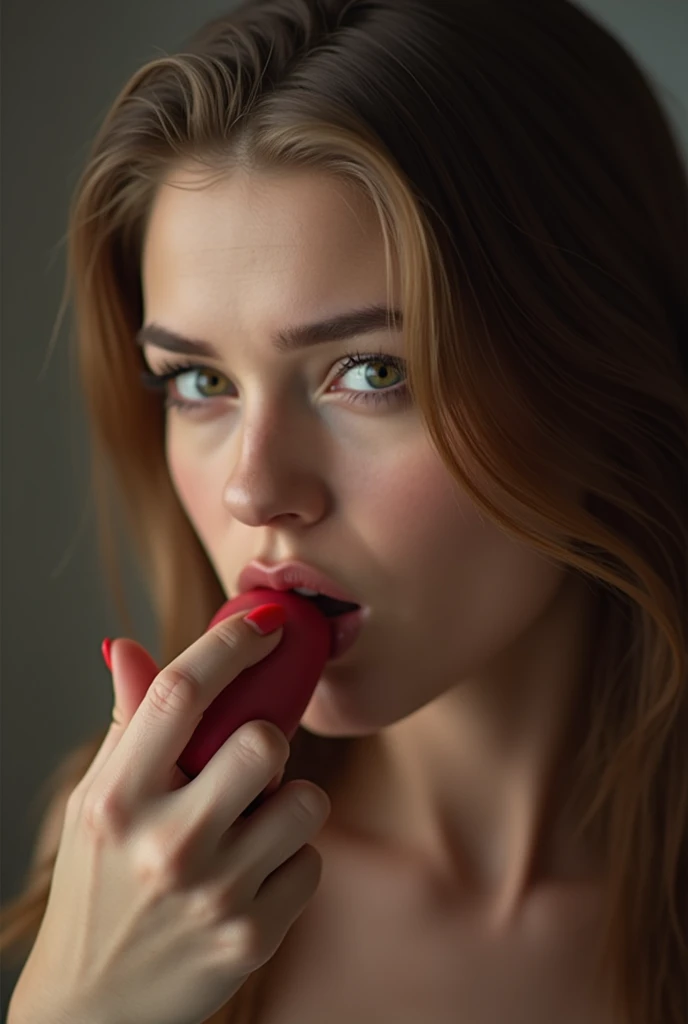 Woman licking a 13 cm penis 