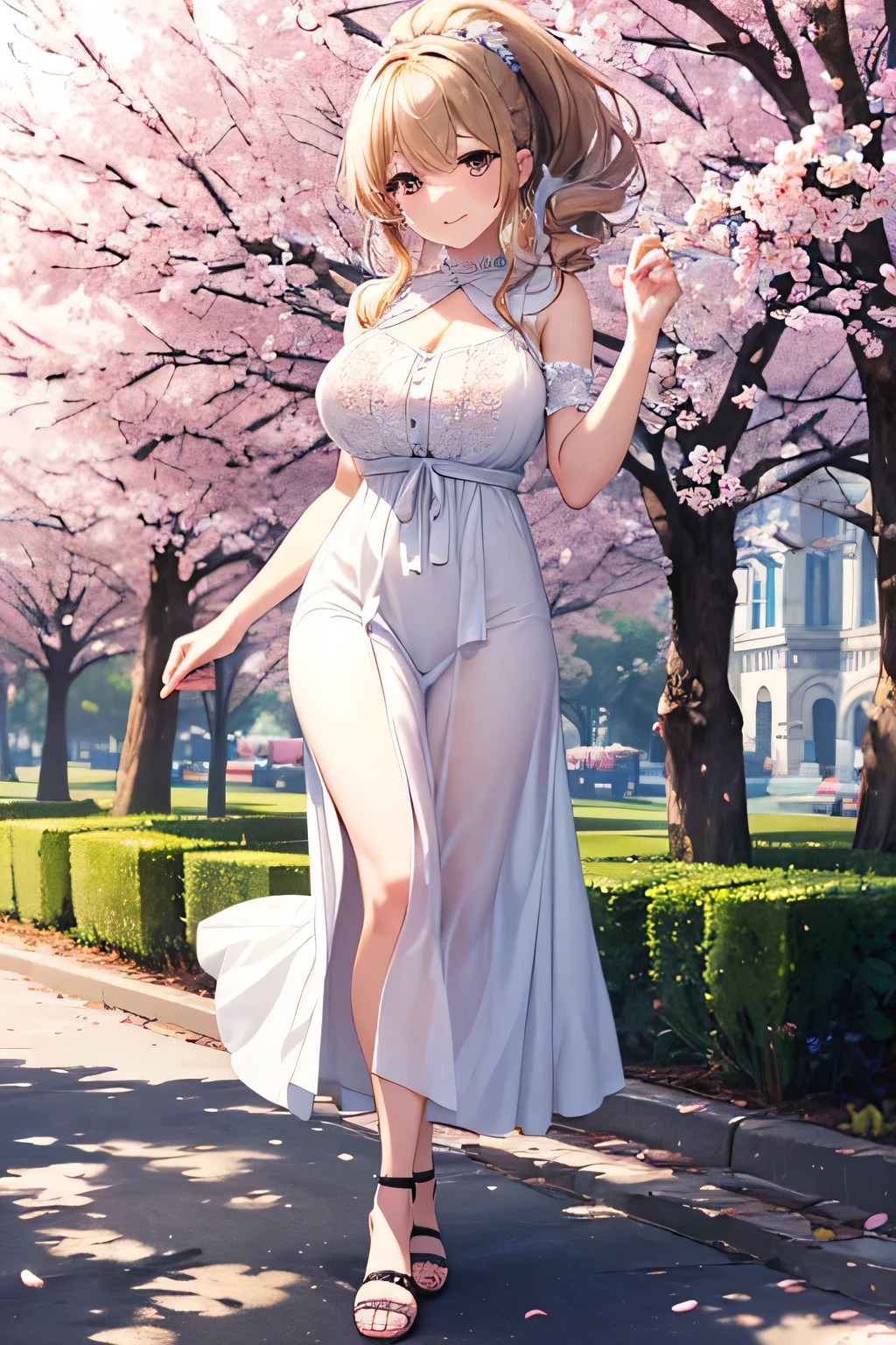 anime, beautiful face, highly detailed face, 2 accurate legs detailed eyes, highly detailed background, perfect lighting, accurate arms, accurate hands, accurate fingers, full body, 1girl, solo, ruby hoshino, oshi no ko, indoors, detailed heels, white detailed thighhighs, outdoor, ina garden of flowers, absurdres, high res, ultrasharp, 8K, masterpiece, looking at viewer, elegant pose, (full body:1.4), detailed dress, patterned wedding dress, cleavage, using fingers, nsfw, fingers penetrating vagina, vagina penetrating, on the floor, mouth wide open, 1 eye closed, self masterbation