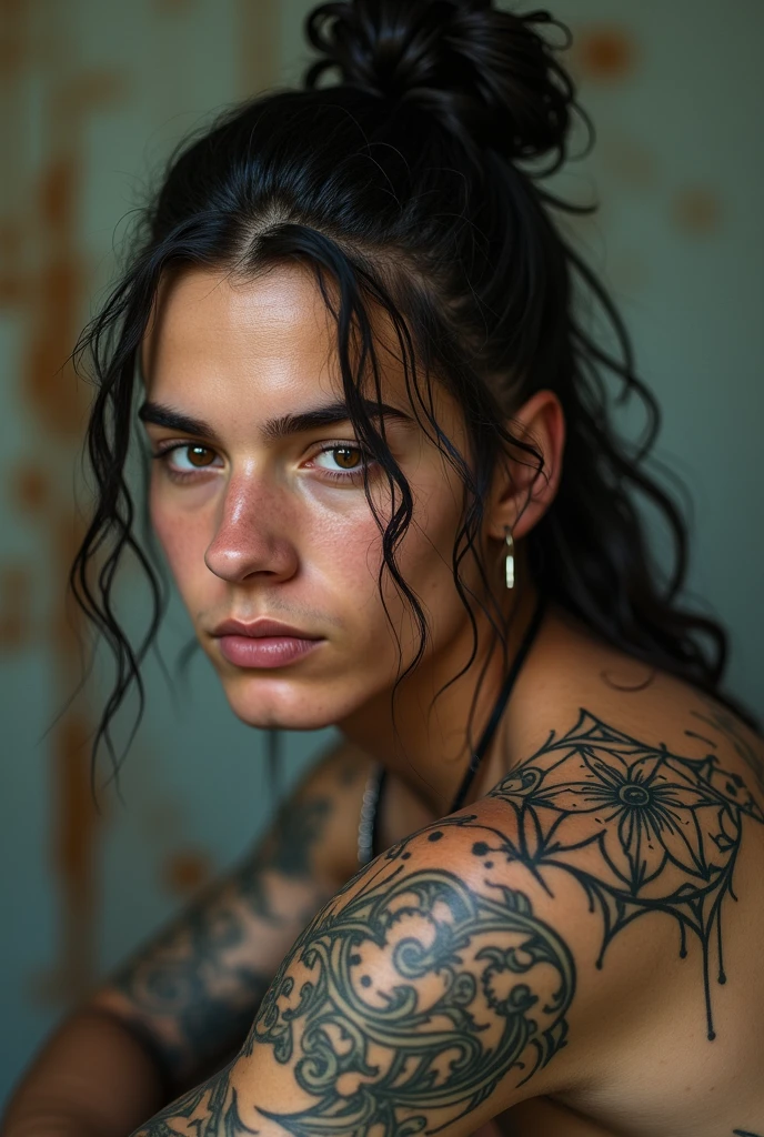 a photo of a seductive Caucasian/White woman with loose styled hair, in miniskirt, in crowded street, (tattoos:1.1), mascara, (textured skin, skin pores:1.2), (moles:0.8), (imperfect skin:1.1), intricate details, goosebumps, flawless face, (light freckles:0.9), looking at viewer, portrait, <lora:epiNoiseoffset_v2:1.2>, ((photorealistic):1.1), (raw, 8k:1.2), hyper realistic, HDR, cinematic,, dark, muted colors, slate atmosphere, (two tone lighting)