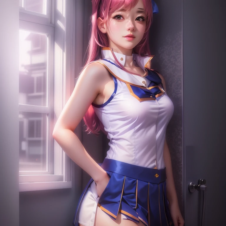 (Highest quality, 8K, 32k, masterpiece, 超High resolution:1.2), (RAW Photos), (Realistic), (photoRealistic:1.2), (High resolution), Large file size, Very detailed, a7SIII, masterpiece、3d、Realistic、Ultramicrograph、Detailed and of the highest quality、Very detailed CG Unity 8K wallpaper、full:1.3、stand、Intricate details、(1 female)、18-year-old、Dynamic English、((HD Real, Same 1 level)), とてもRealistic, masterpiece, Highest quality, High resolution, Same 1, Stunning beauty, 1 Girl,nsfw, small breasts, (detail erectile nipples) , gloves, lips, alone, Sailor saturn, Bright Blue Eyes, uniform, Show more1, tiara, Sailor Senshi uniform, (RAW Photos, Highest quality), masterpiece, medium bob hair, Red ribbon on the back of the head, white sailor color , bow, choker, 白いgloves,, elbow gloves, jewelry, Earrings, purple skirt, ((white panties)), ((cameltoe)), (anus), only, whole body, (Perfect hands): 3.8, Octane Rendering, (close: 1.2) beautiful, fine grain, close, Small eyes, Look Viewer, to8contrastスタイル, Light effects,, beautiful smile, He lowered his hand.