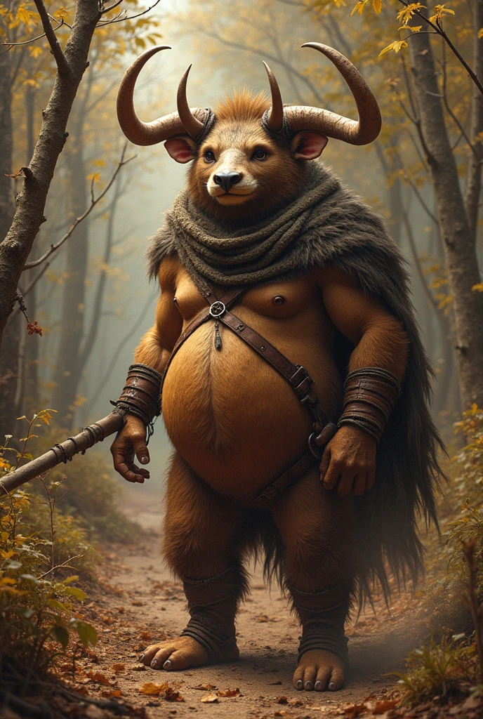 Tauren, peeking at the viewer, Fluffy, 1 girl, high resolution, realistic, Cute look, embarrassed, Soft, 4K, upscales, high detail, Delicate fur, ((The tail in the right place)), pose in forest, 1 plump girl, hair-bun, shaggy, black body, Black fur, eye glass, female, hyper breast, hyper nipples, green eyes, blushing, bovine face, bovine snout, bovine tail, hyper nipples, hyper areola, standing straight, huge hooves, very tall, hands on hips, saggy breasts