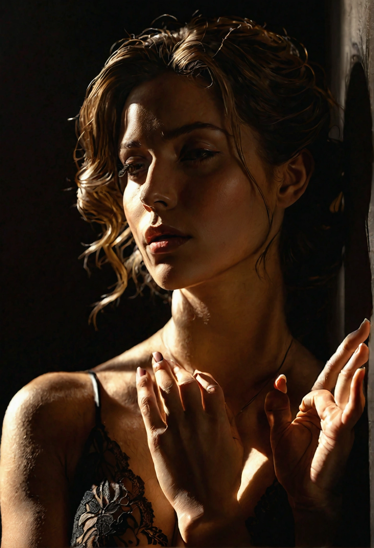 Caravaggio-type work of art that contemplates existentialism