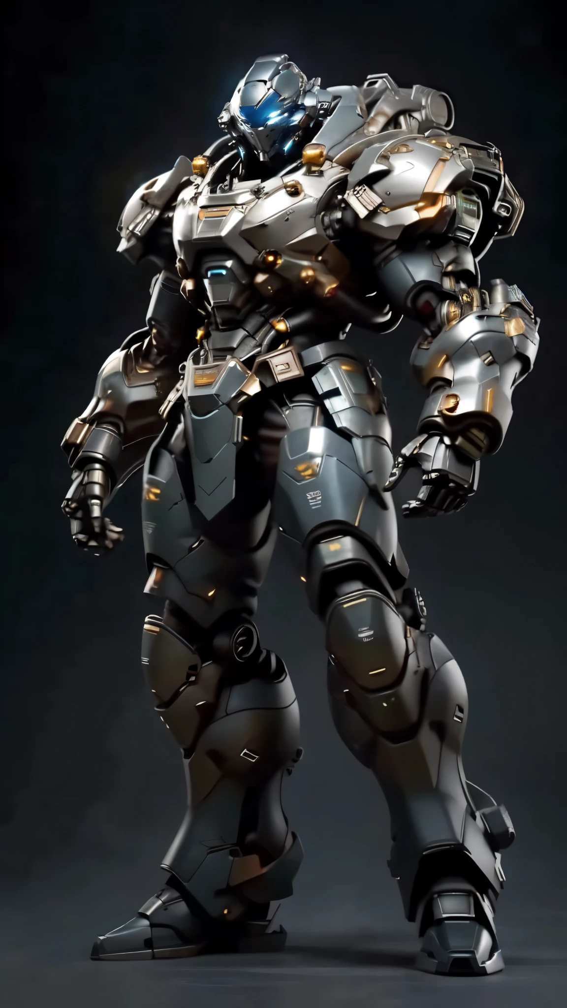 (masterpiece:1.5, best quality:1.5, extremely delicate:1.5), (male:1.5), humanoid Mecha, fully enclosed shoulder guards, matching arm and leg guards, full body, full armor, the design balances heavy with agility, (the color scheme is primarily Blue with Black and White accents, the concept Inspired by Military Robot, MRS), organic biotech armor, standing, floating high above the futuristic sci-fi city, exquisite and mature art style, (aura effect, glowing eyes, the armor glows), metallic, dramatic, high definition, highres, ultra-detailed, ultra-fine painting, professional, perfect body proportions, anatomically correct, symmetrical face, extremely detailed eyes and face, high quality eyes, creativity, RAW photo, UHD, 32k, Natural light, cinematic lighting, masterpiece-anatomy-perfect