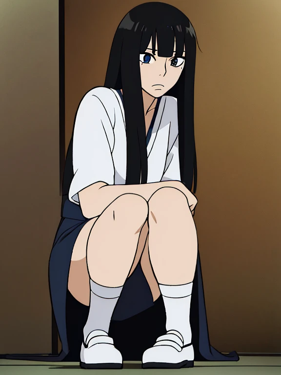 masterpiece, best quality, ultra-detailed,black hair ,long hair,red eyes, (((medium breasts, nude))) , 1girl,Akame, doggystyle, standing, sex, 1boy,  all fours, sex from behind