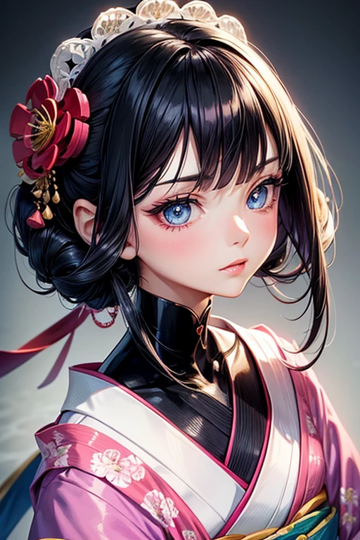 quality(8k wallpaper of extremely detailed CG unit, masterpiece, hight resolution, top-quality, top-quality real texture skin,hyper realisitic, digitial painting,increase the resolution,RAW photos,best qualtiy,highly detailed,the wallpaper),BREAK,8K, Chibi , half face,