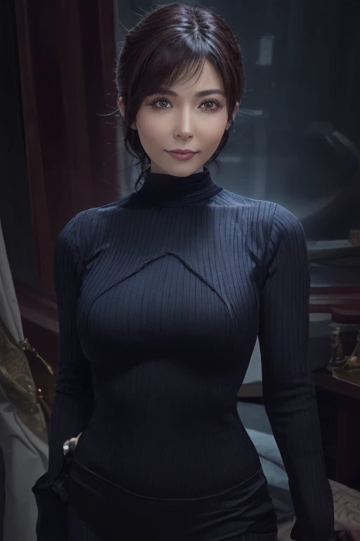 (Highest quality:1.3), cinematic shot, masterpiece, (sharp focus:1.5), (photorealistic:1.3), Ada Wong is a prominent character in the Resident Evil video game series. She is known for her mysterious and enigmatic persona. With her striking appearance, massive breast, Ada often wears a red qipao dress, which is a traditional Chinese outfit. Her dark hair, intense eyes, and a penchant for high heels contribute to her alluring and iconic look.
Ada is characterized by her intelligence, resourcefulness, and combat skills. She's skilled in using firearms, melee weapons, and gadgets, making her a versatile fighter. Throughout the series, she's often seen as an independent and secretive individual, driven by her own motives. Her interactions with other characters are usually marked by a sense of ambiguity and hidden agendas.
Ada's involvement in the series typically revolves around espionage, uncovering conspiracies, and dealing with biohazard outbreaks. Her complex relationships with other characters, such as Leon S. Kennedy, contribute to the intrigue and drama within the game's narrative. Overall, Ada Wong's multifaceted personality, captivating appearance, and central role in the Resident Evil series make her a memorable and iconic game character, (highly detailed skin), (detailed face), detailed background, cinematic lighting, dramatic lighting, volumetric lighting, intricate details, UHD,