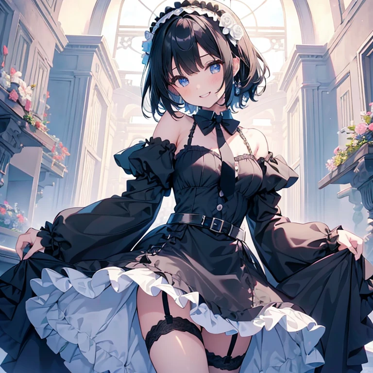 "There is a six-year-old Japan girl who shines a ray of light into a dimly lit room and has a strong presence in it. His face is as pure and pure as a spirit.
Her small body is in good immature but healthy shape at the age of six. Secretly harboring potential for the future, this figure spreads out in its chest and speaks to the world.
The outfit chosen by her is a miniature reproduction of Gothic Lolita fashion. The navel and silk dress, which contrasts bright black and white, is adorned with delicate lace and ribbons to further enhance her dainty.
Her skin is crystal clear white, and its transparency emphasizes her purity and anticipation for the future. Her big eyes are as quiet and deep as a lake, and her gaze is full of innocence and curiosity.
Her presence radiates a charm that no one in the room can take their eyes off of. Her innocence and great potential for the future make her special.
In this work, the transparency of the girl, the texture of her clothes, the composition in which she comes forward, all of these are delicately depicted in detail. I would say masterpiece of the best."