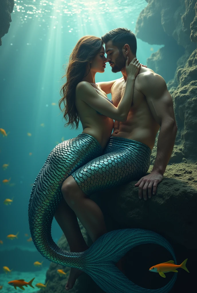 Sexy cirena having sex with a man, nsfw sexy succubus under darker water.