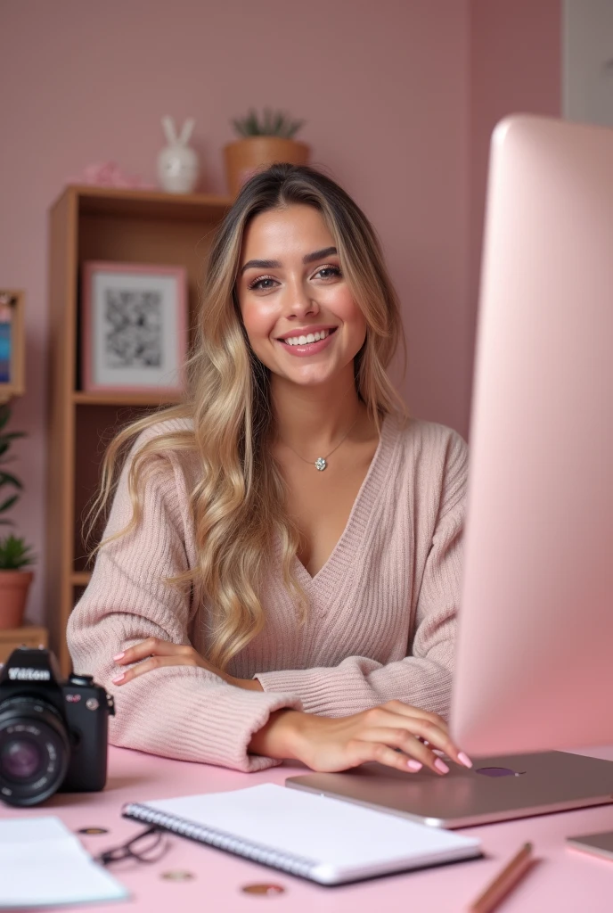 A Modern Girl Light Skin Pink Theme Simple Make Up Sparkling Lips A modern girl light skin pink theme simple make up sparkling lips