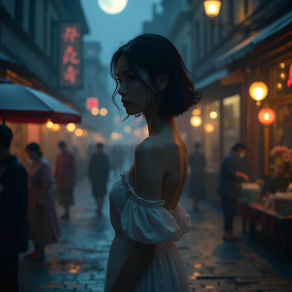 (best quality,4k,8k,highres,masterpiece:1.2),ultra-detailed,(realistic,photorealistic,photo-realistic:1.37),beautiful detailed eyes,beautiful detailed lips,extremely detailed eyes and face,longeyelashes,1 girl,portrait,fantasy landscape,magical forest,glowing fireflies,warm sunlight,dramatic lighting,vibrant colors,cinematic, cute face, pretty girl, ((short hair)),