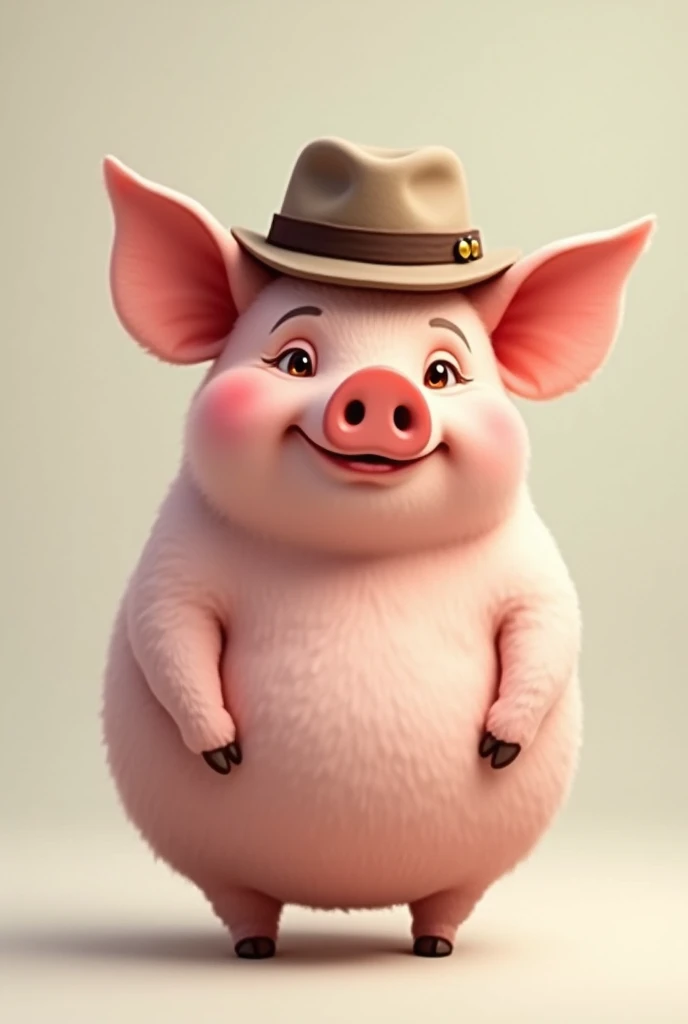 Big-headed humanoid black pig, From Rio, trickster,wearing a size p cap