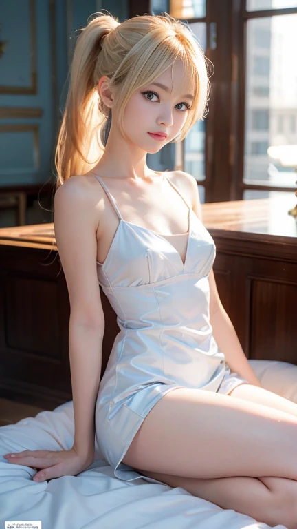 ((Best quality, 8k, Masterpiece: 1.3)), Selfie, Sharp focus: 1.2, Cute beautiful woman with perfect body: 1.4, Slim flat breasts: 1.2, ((blonde hair, twin braid: 1.2)) , (small transparent dress, (transparent dress) ,half naked, highly detailed breasts, Happy expression, Standing: 1.2), ((Night view of the Tokyo city, Balcony simple: 1.3 making with the female being the main focus)), Highly detailed face and skin texture, Detailed eyes, Double eyelid,necklace,beautiful small hard nipple