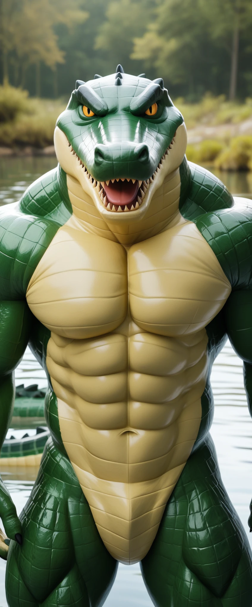 dinosaur,stegz,green skin,scalie,male,muscular,huge muscles,pecs,abs,nostrils,hyper muscles,huge pecs,muscle growth,hyper muscle growth,scaly,spikes