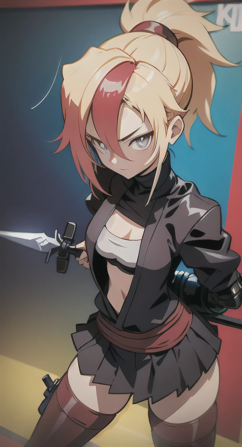 anime girl with sword and armor posing for a picture, female protagonist 👀 :8, badass anime 8 k, cushart kenz, badass pose, portrait of ninja slayer, portrait of a female anime hero, demon slayer rui fanart, guilty gear strive splash art, trigger anime artstyle, cushart krenz key art feminine, extremely detailed artgerm