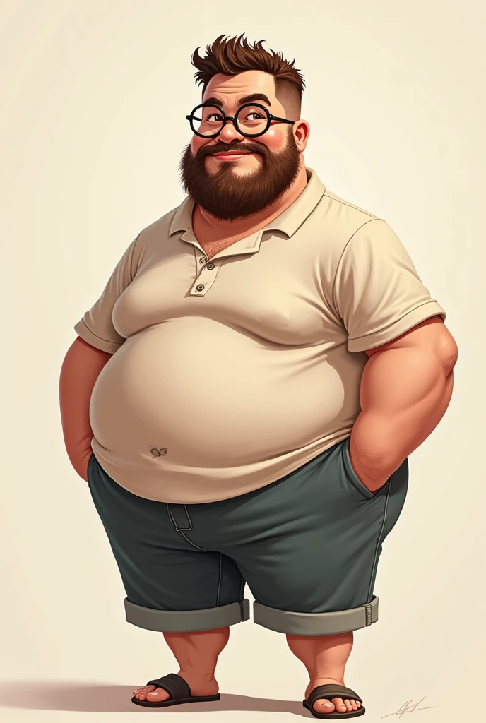 Fat suit, beard, naked, strong