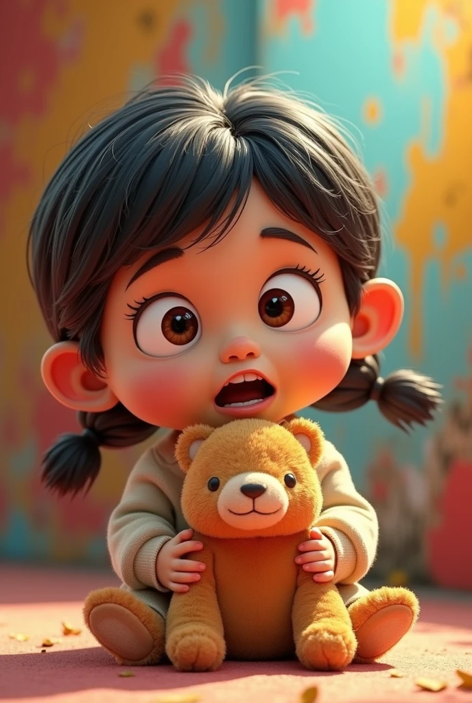 A cartoon character,in the forest,Hold the phone in hand, Animation style rendering, cartoon, Animated Characters, Cute cartoon characters, cartoon, cartoon, 3D Animation Demo Scroll,