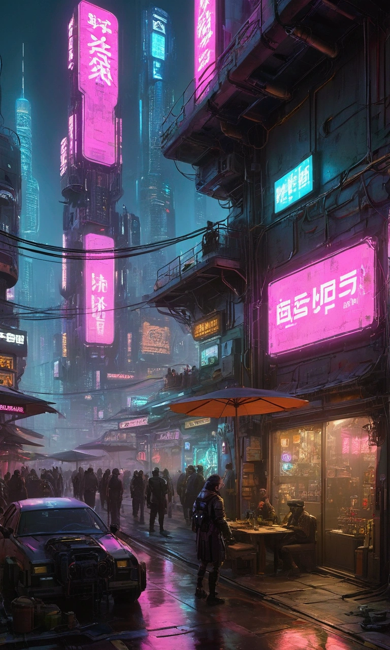 masterpiece, best quality, ultra-detailed, high resolution,High quality, high definition images, full HD, 8k,(Cyberpunk:1.3), Future City、Mechanical life forms