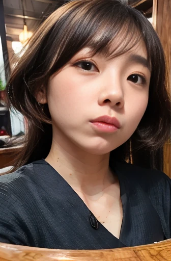 japanese woman,long wavy hair:1.4, light brown hair:1.2, black eyes, pale skin, thick lips, pretty face:1.2, cute face:1.3, baby face:1.6, Round face:1.4, Droopy eyes:1.5, sexual climax, dwarf, petite, height 1.45meters, glamorous 40kg,dynamic pose,indoors,8K,32K,RAW photo,High detail RAW color photo,high resolution,Realistic,Photorealistic,beautiful face,absurdres,(Anatomically correct:1.3),(full body shot:1.37)