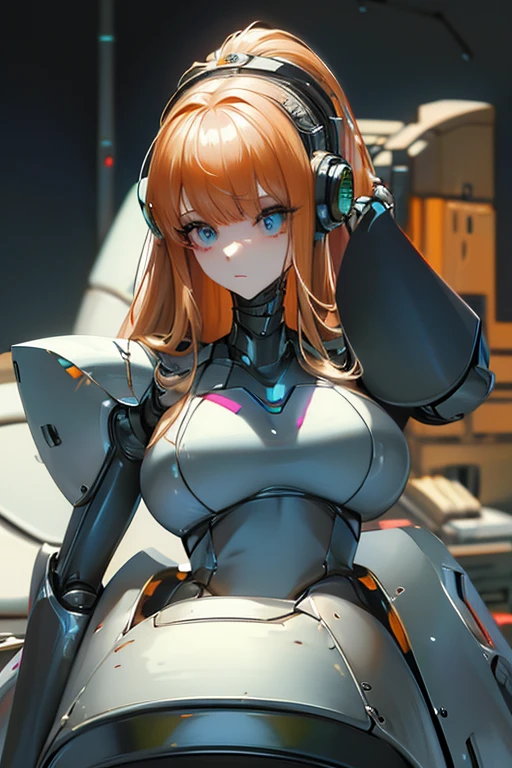 obra-prima, melhor qualidade, filme ainda, floating into the sky, close-up, brilhante, feliz, Soft lighting and Warm, sun sunset, (Sparks: 0,7), 1girl, robotic female, huge breasts, cybernetic body, muscular body, thick thighs, large breasts, gigantic breasts, breasts larger than head, holding a notebook, looking at the viewer, robotic face, slut body, slut bot, curvy body, red hair, full breasts, gigantic breasts, heavy breasts, brown hair, neon hair, robotic body, metalic body, looking at its creator, cybernetic face, metalic face, technological face, on the bedroom, hair with bangs, mechanical face, non-human face, shiny hair, artificial body, sunny day, at morning, freckles on face, female focus, full robotic female, full body shot, sitting on the bed, romantic droid, mature female, milf, teasingwith body, mature face, round hair, robotic legs
