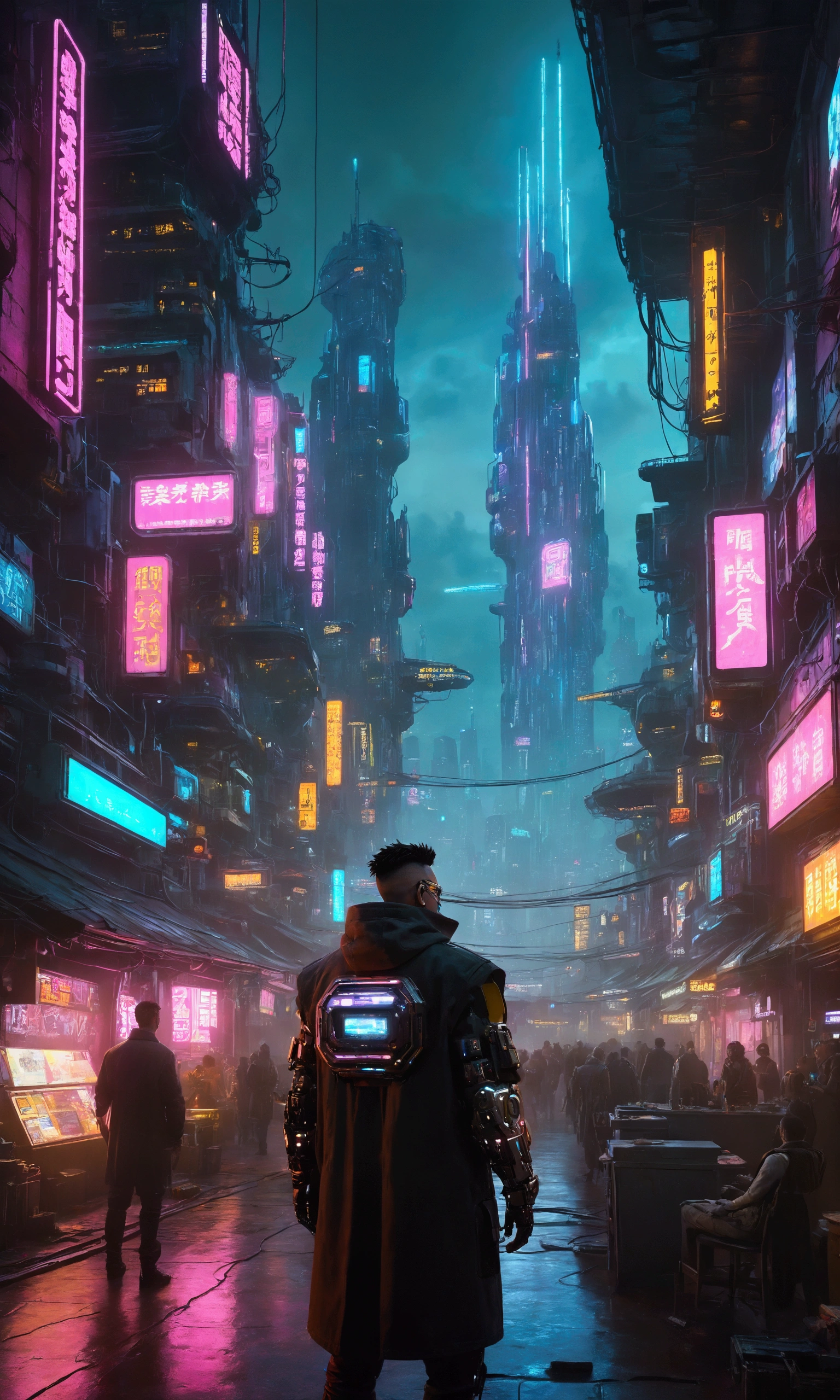 masterpiece, best quality, ultra-detailed, high resolution,High quality, high definition images, full HD, 8k,(Cyberpunk:1.3), Future City、mechanical life form