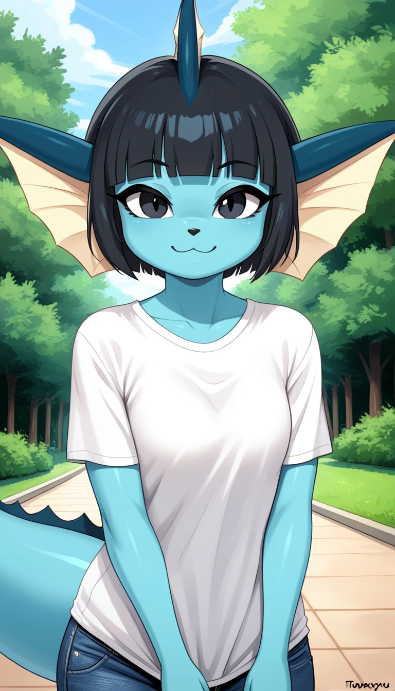 (((1girl, solo))), (blue skin), colored skin, masterpiece, best quality, Smouldie, short hair, (tail:1.2), upper body, cropped torso, looking at viewer, smile, blushing, (sketch, squiggle), simple background, beige background <lora:Smolder_101:0.9>