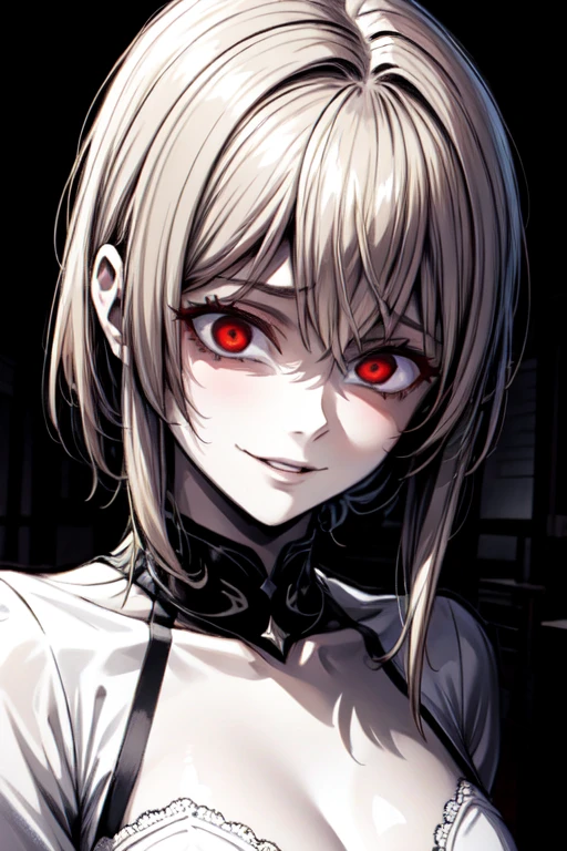 1 boy, 1 girl, high school classroom, after school, {shadowy lighting}, dramatic angle, {beautiful detailed girl}, "Prince-like girl", short blonde hair, {sharp eyes}, {deranged smile}, {obsessive expression}, {intense stare}, intricately detailed, {dark atmosphere}, boy standing, {fearful expression}, feeling trapped, girl smiling, {whispering}, "あなたのすべては私のものよ", {subtle insanity}, {tense atmosphere}, boy looking away, {nervous}, cinematic lighting, masterpiece, extremely detailed, high quality, 8k, very realistic
