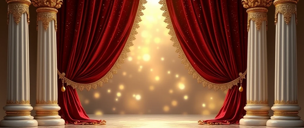 A two premium dark red velvet curtains with gold spackle on fantasy ...