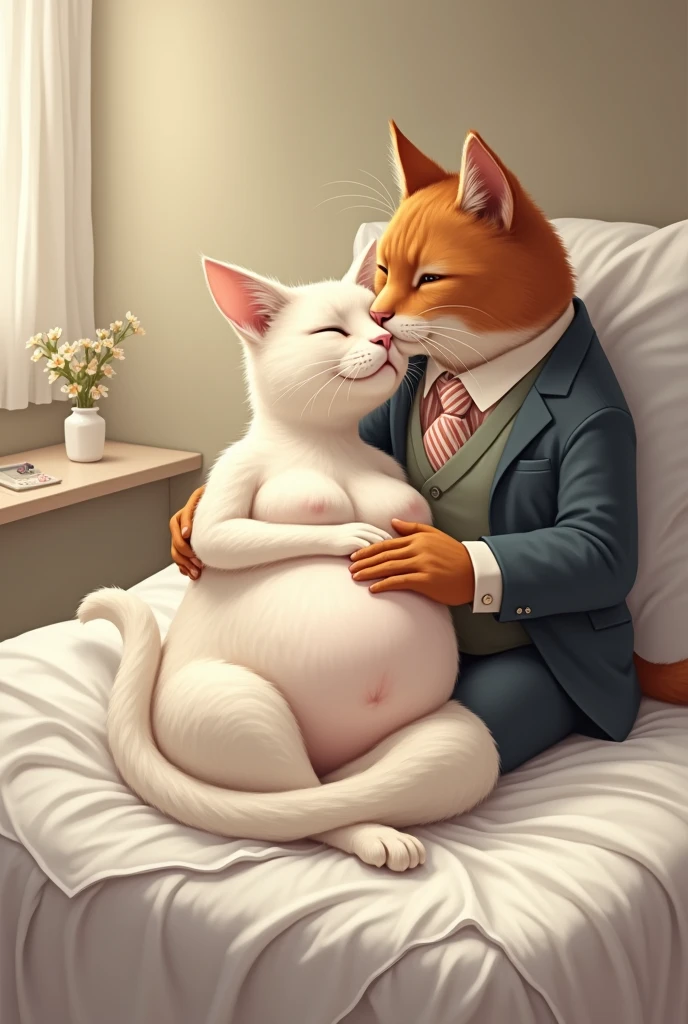 Masterpiece detailed portrait, male anthro fox 1.3, underwear, underwear bulge, posted to e621, big bulge, zaush, kenket, dramatic lighting, suggestive posing 1.2, sexy, seductive 1.3, seductive smile, lustful grin 1.3, aggressive, bedroom, on bed 1.2, ((huge pregnant)), nude